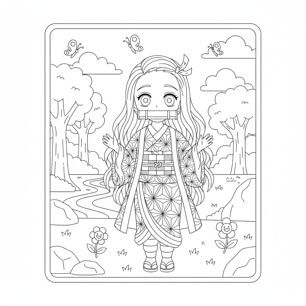 Coloriage nezuko coloriage 3