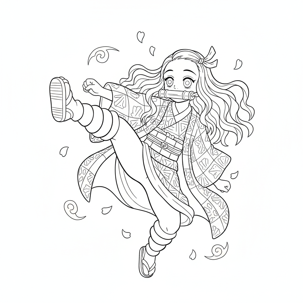 Coloriage nezuko coloriage 5