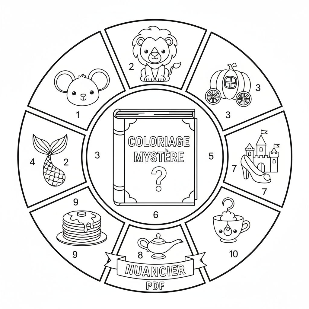 Coloriage nuancier coloriage mystère disney pdf 1
