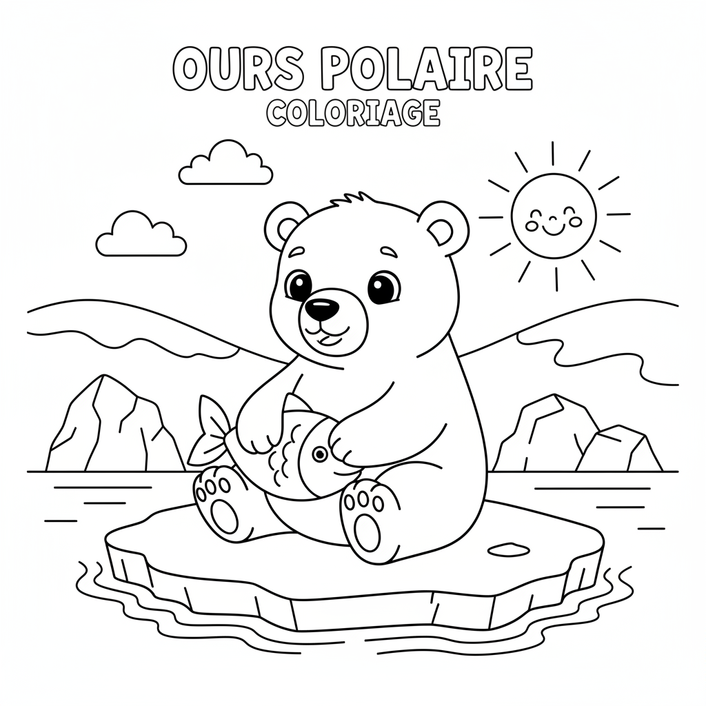 Coloriage ours polaire coloriage 3