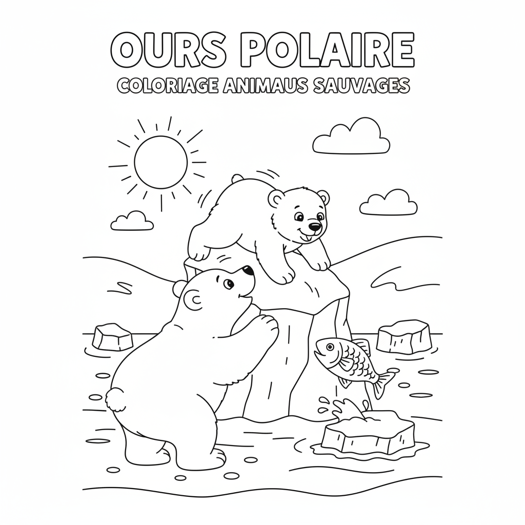 Coloriage ours polaire coloriage 5