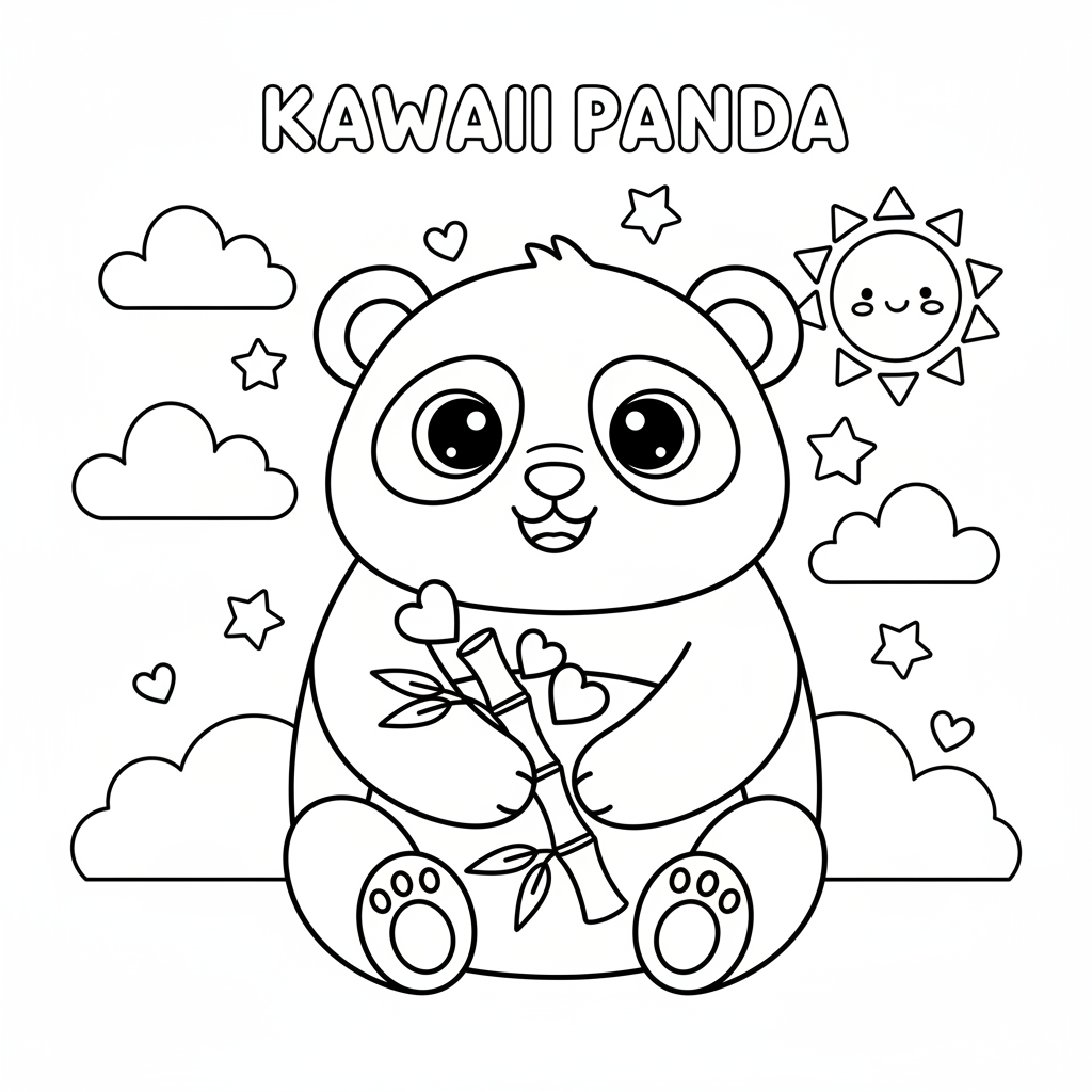 Coloriage panda coloriage kawaii animaux