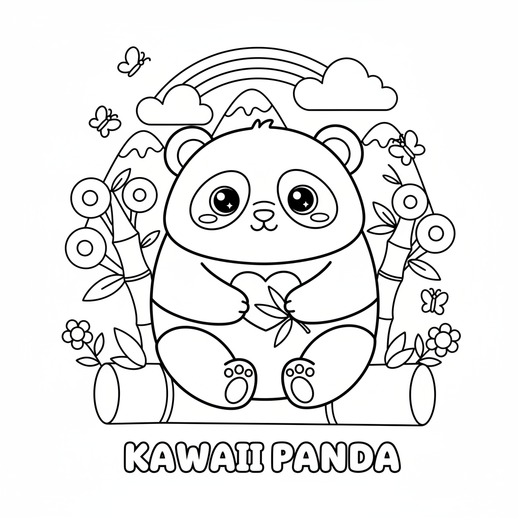 Coloriage panda coloriage kawaii animaux 3