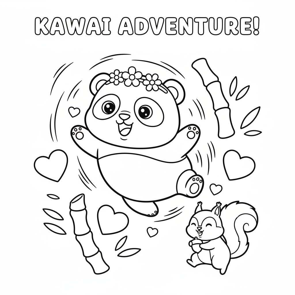 Coloriage panda coloriage kawaii animaux 5