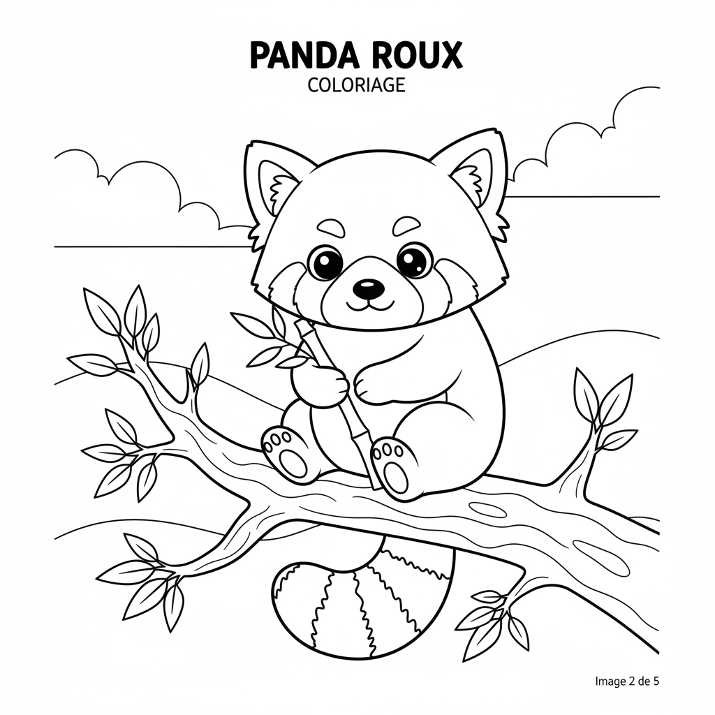 Coloriage panda roux coloriage 2