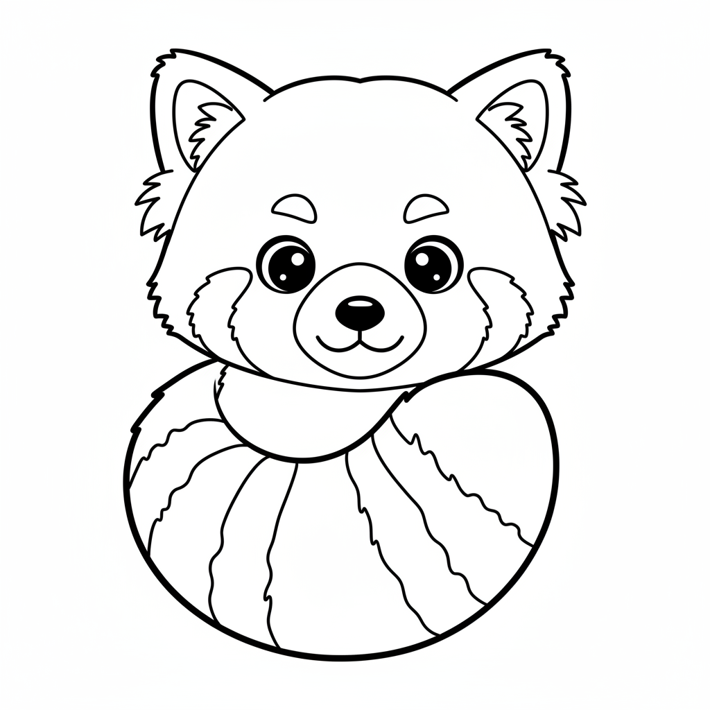 Coloriage panda roux coloriage 4