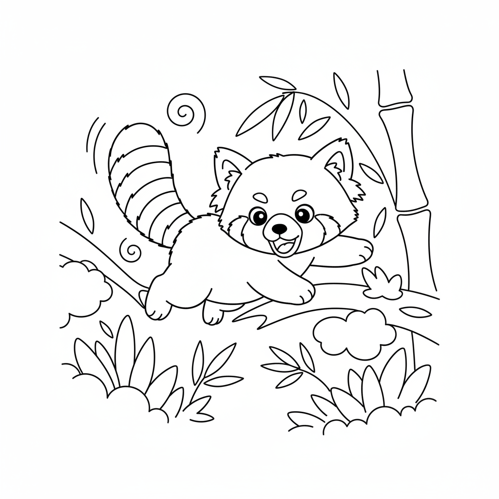 Coloriage panda roux coloriage 5