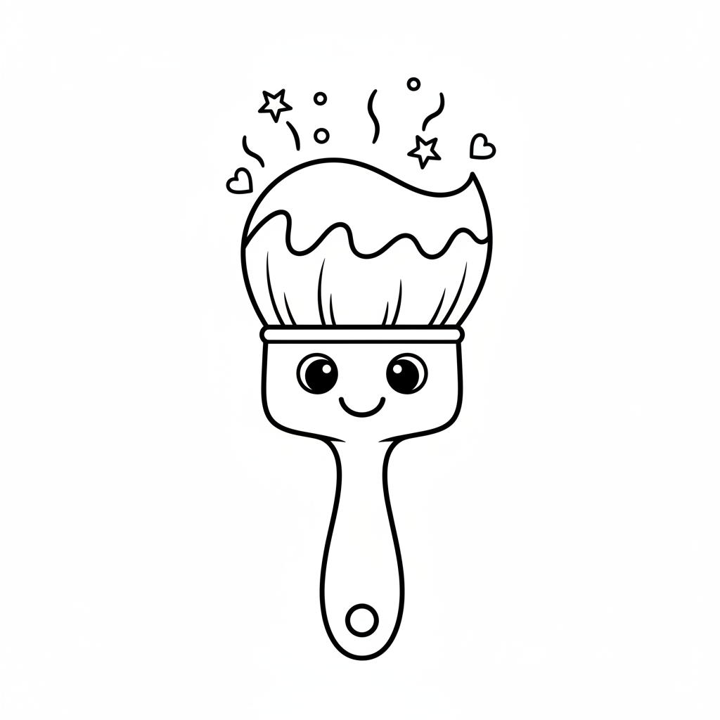 Coloriage pinceau coloriage 1