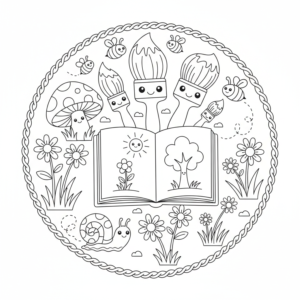 Coloriage pinceaux coloriage 3