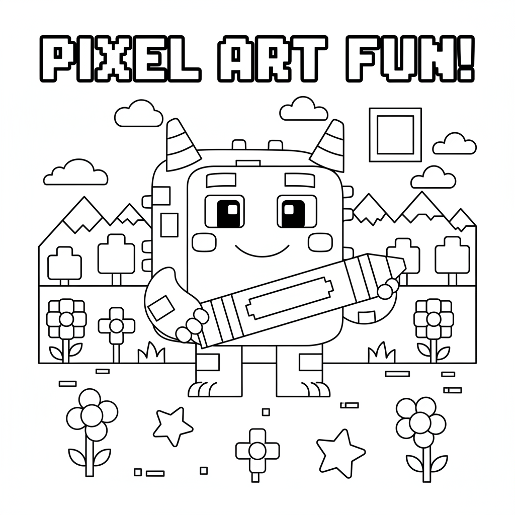 Coloriage Pixel Art Coloriage Gratuit à Imprimer