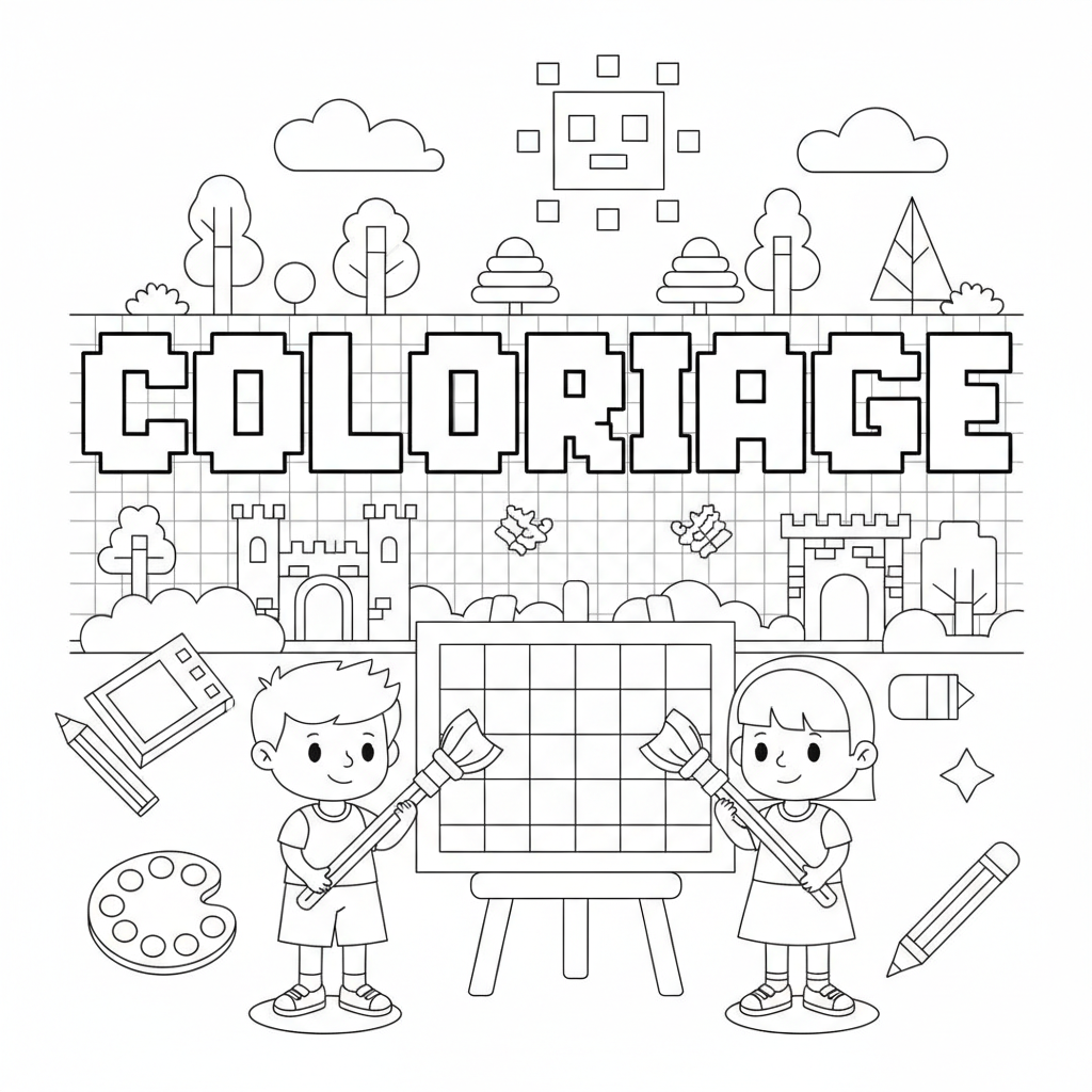 Coloriage pixel art coloriage 2