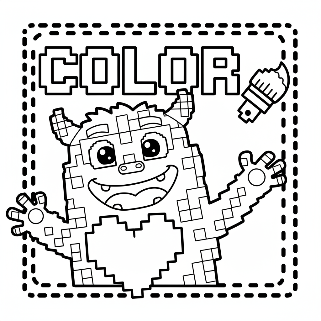 Coloriage pixel art coloriage 4