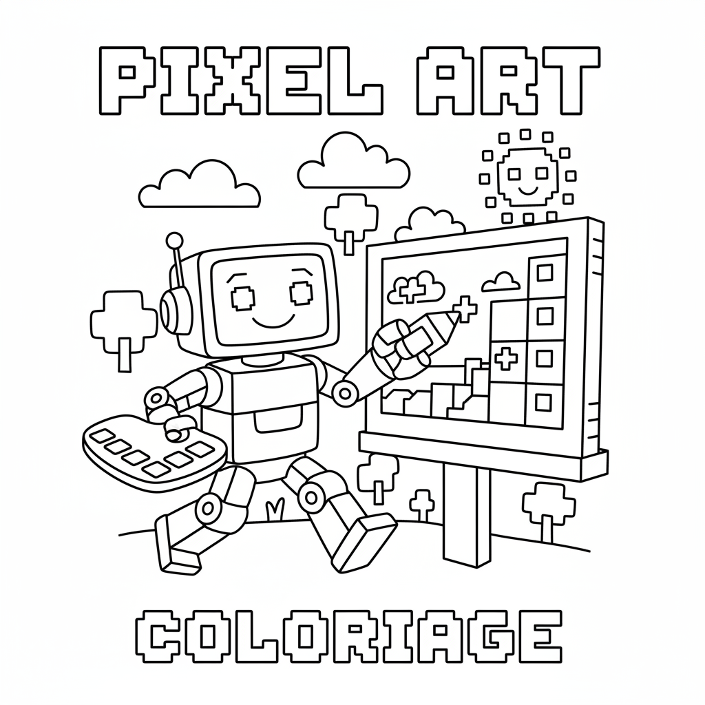 Coloriage pixel art coloriage 5