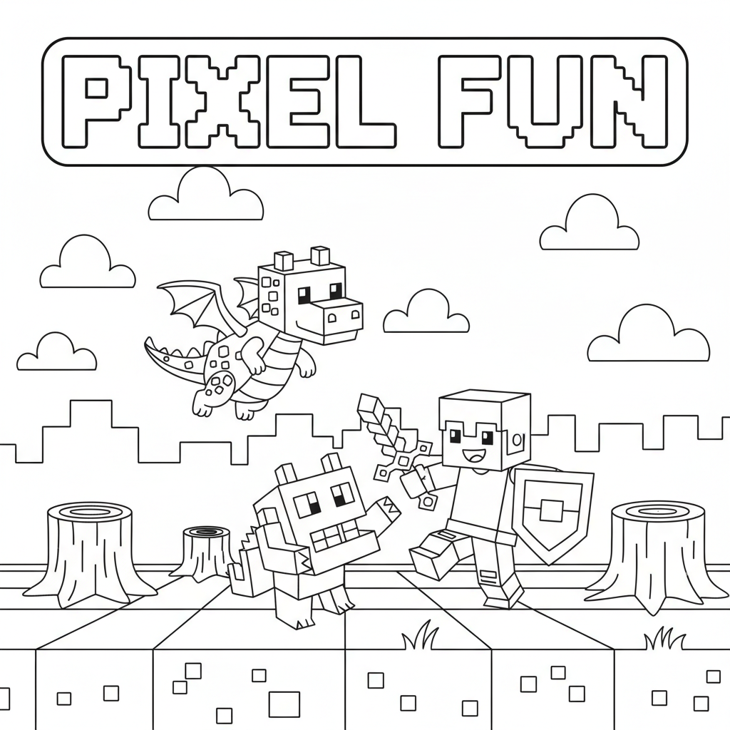 Coloriage pixel art games coloriage 3