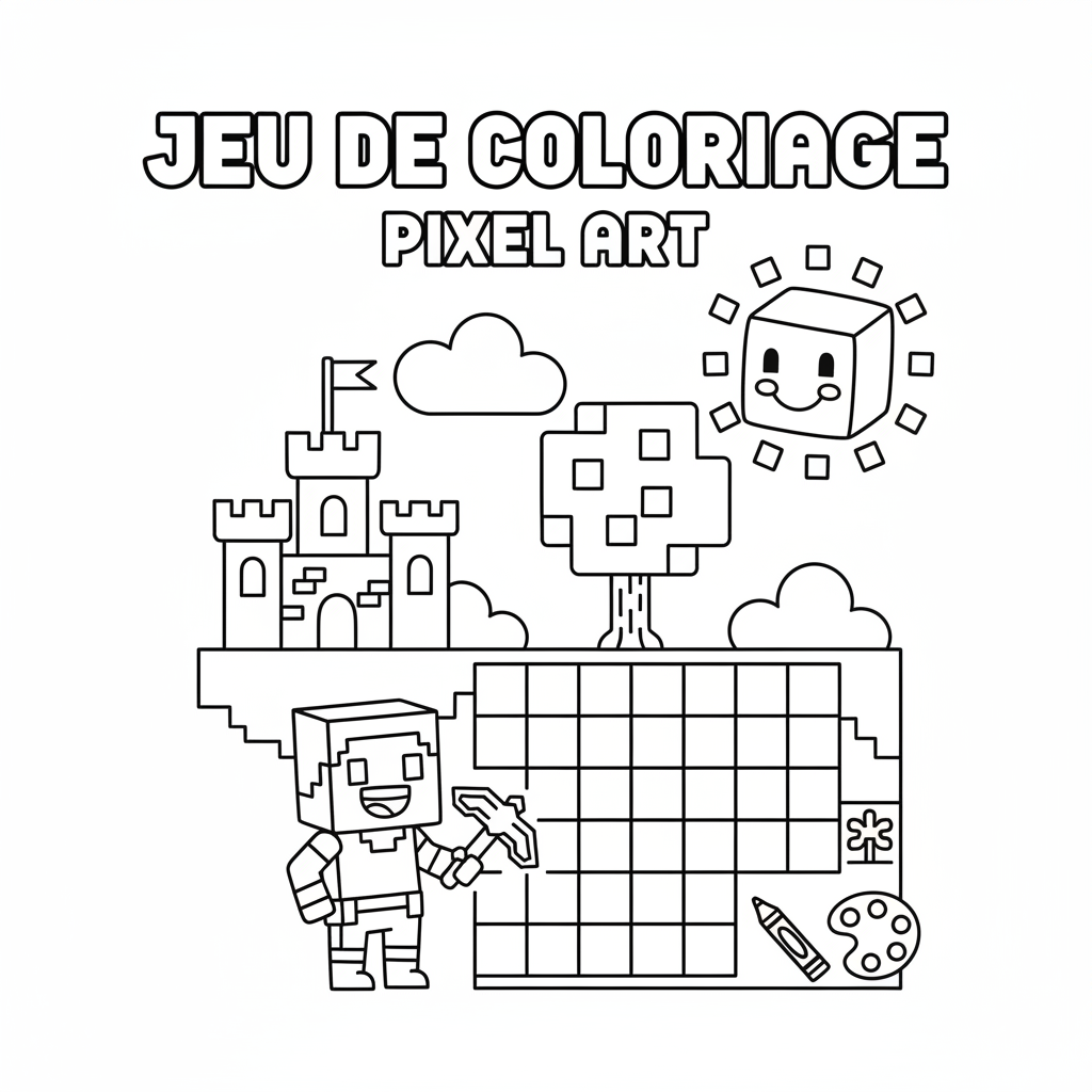 Coloriage Pixel Art - Jeu De Coloriage Gratuit à Imprimer