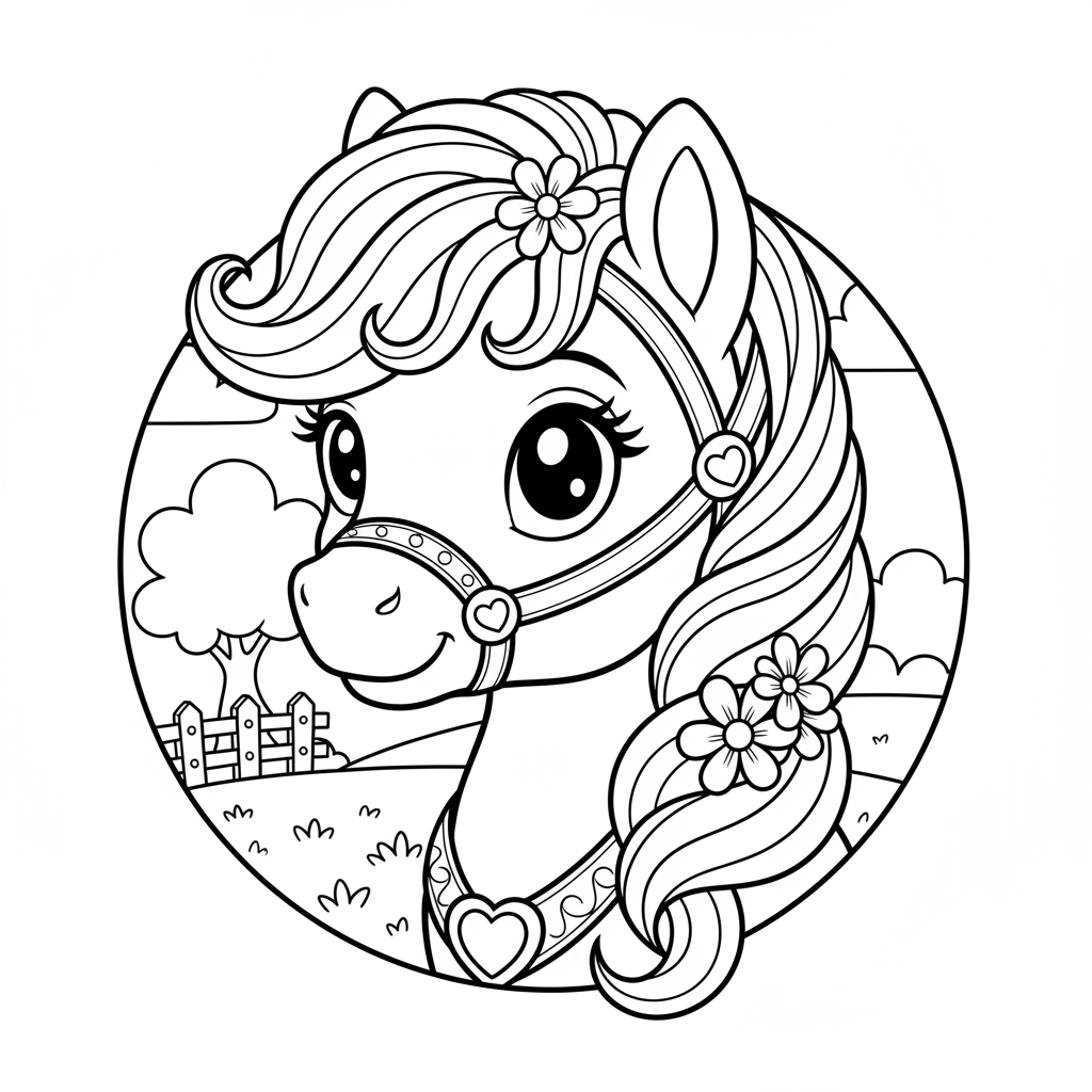 Coloriage poney coloriage 4