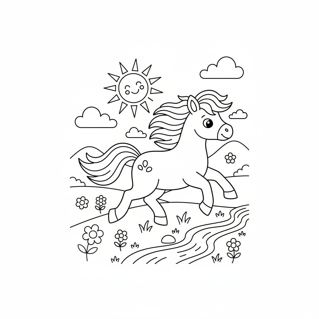Coloriage poney coloriage 5