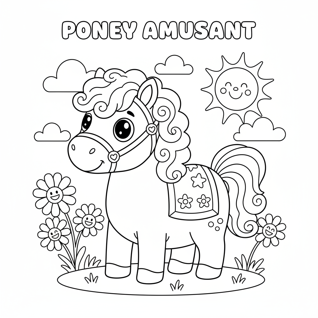 Coloriage poney coloriage à imprimer