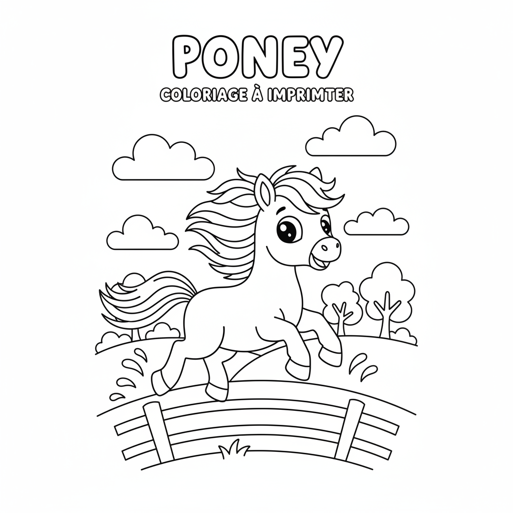 Coloriage poney coloriage à imprimer 5