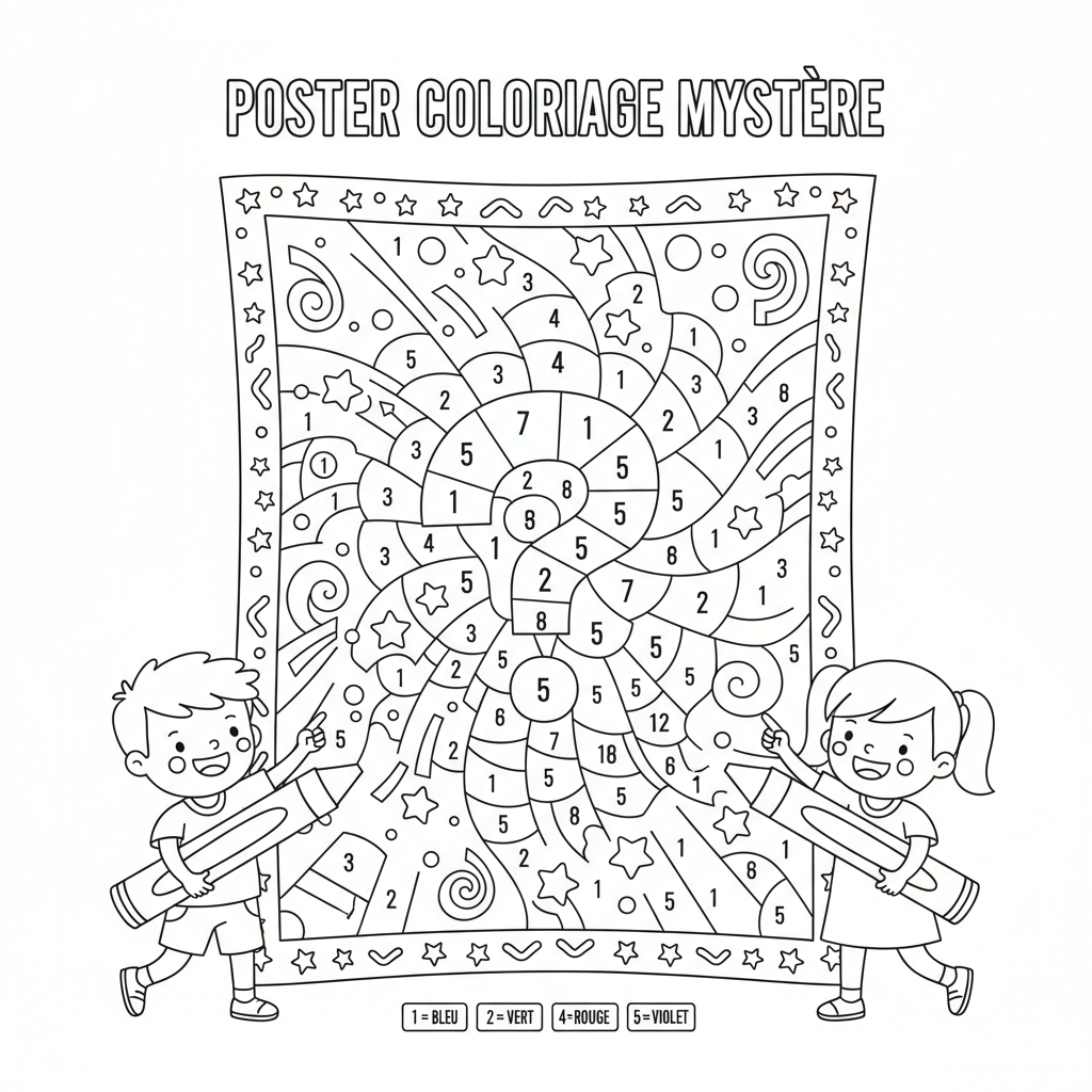 Coloriage poster coloriage mystere 5