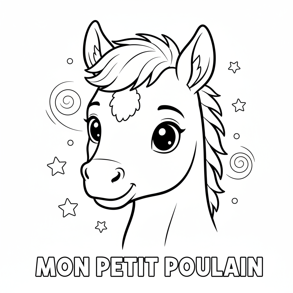 Coloriage poulain coloriage cheval 4