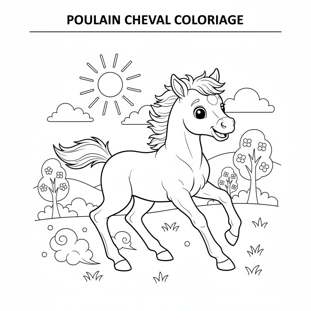 Coloriage poulain coloriage cheval 5