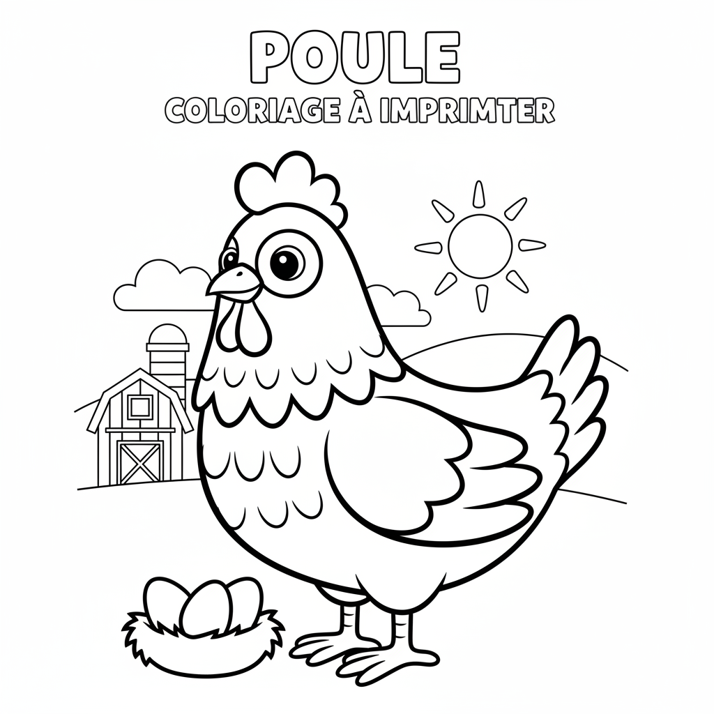 Coloriage poule coloriage imprimer