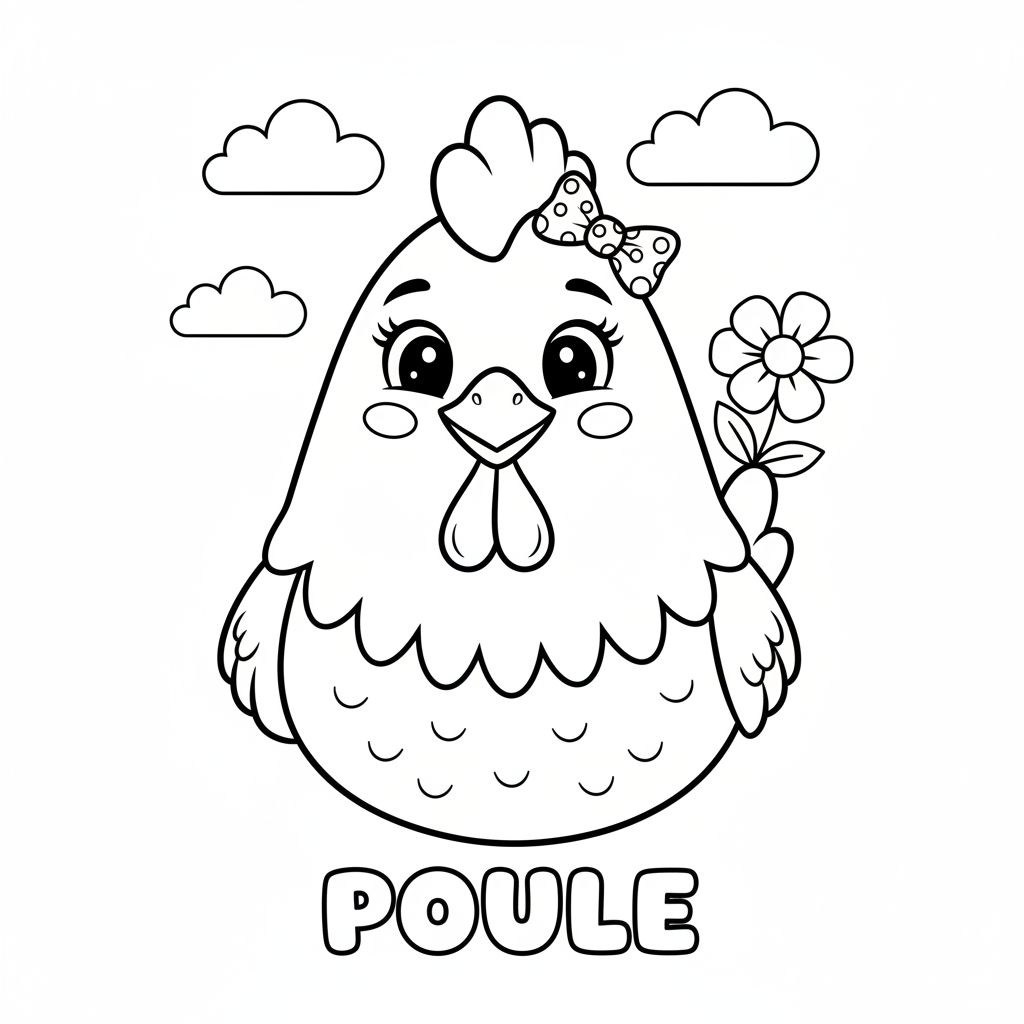 Coloriage poule coloriage imprimer 4