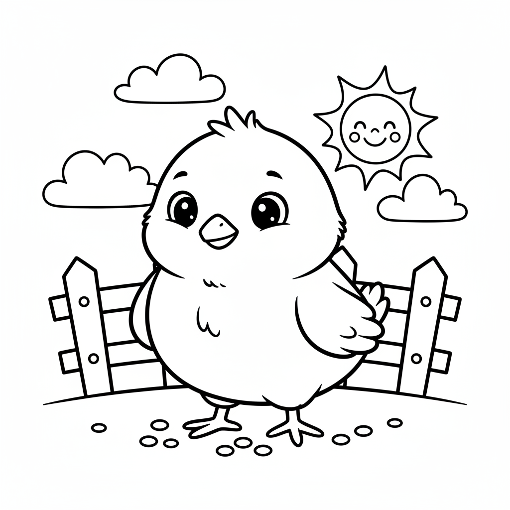 Coloriage poussin coloriage