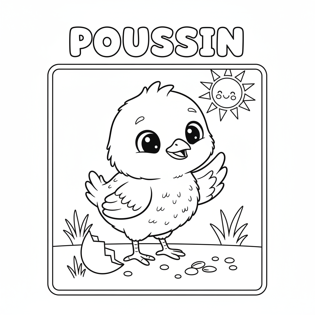 Coloriage poussin coloriage 2