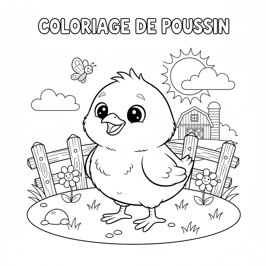 Coloriage poussin coloriage 3