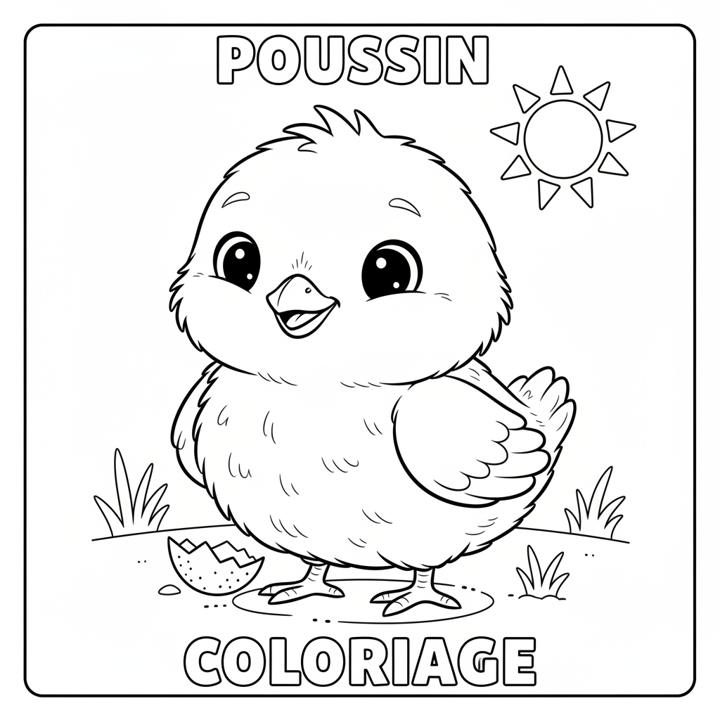 Coloriage poussin coloriage imprimer 4