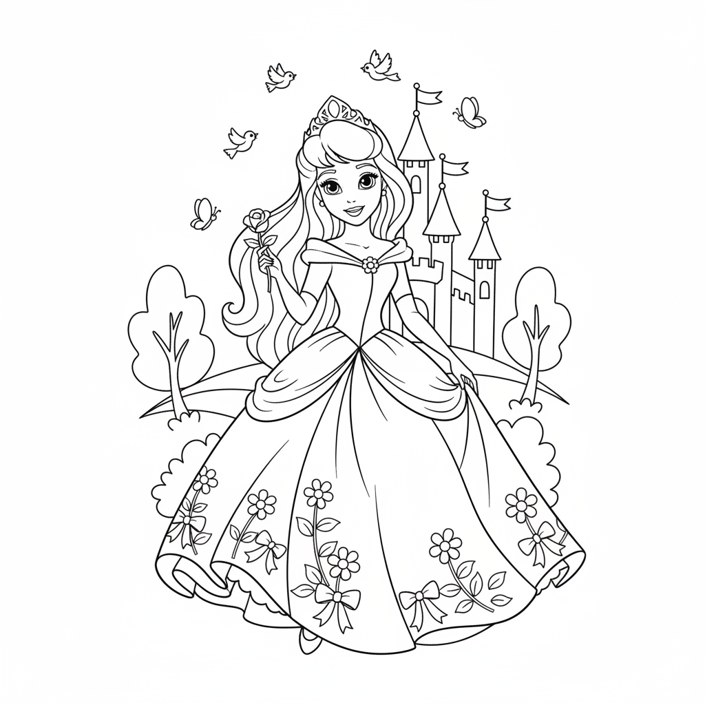 Coloriage Princesse Aurore Coloriage Gratuit à Imprimer