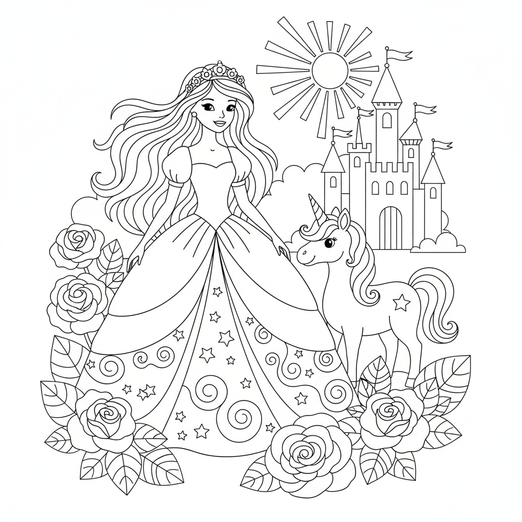 Coloriage princesse aurore coloriage 2