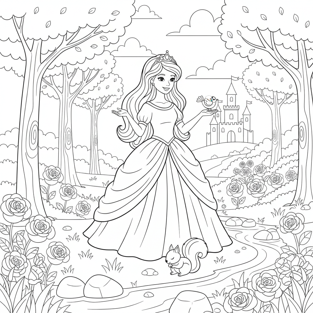 Coloriage princesse aurore coloriage 3