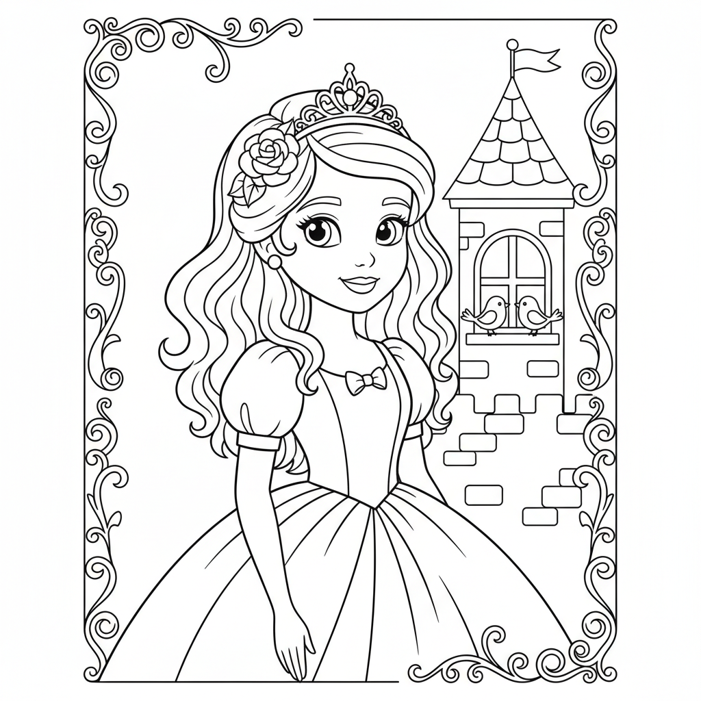 Coloriage princesse aurore coloriage 4