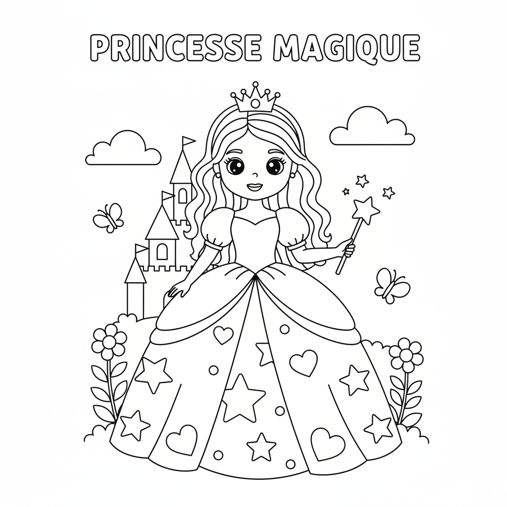 Coloriage princesse barbie coloriage