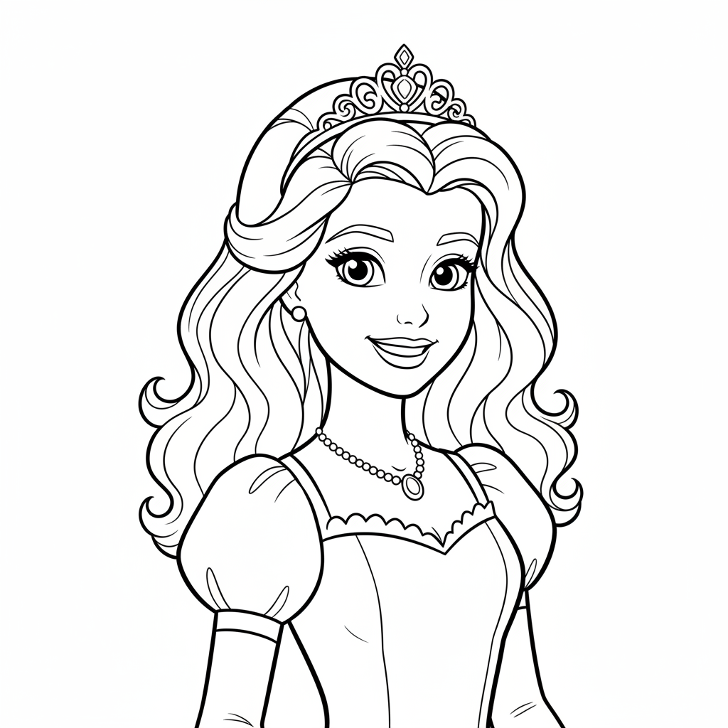 Coloriage princesse barbie coloriage 4
