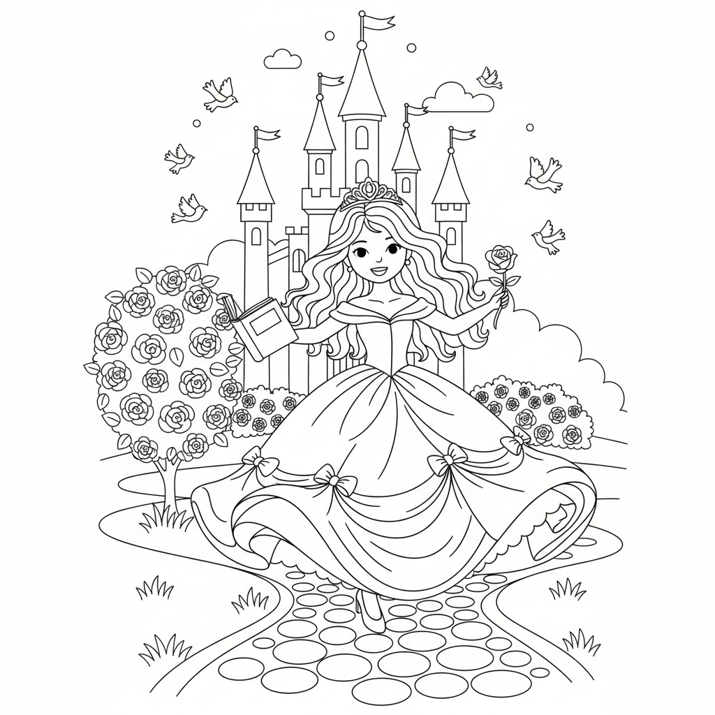 Coloriage princesse belle coloriage 5