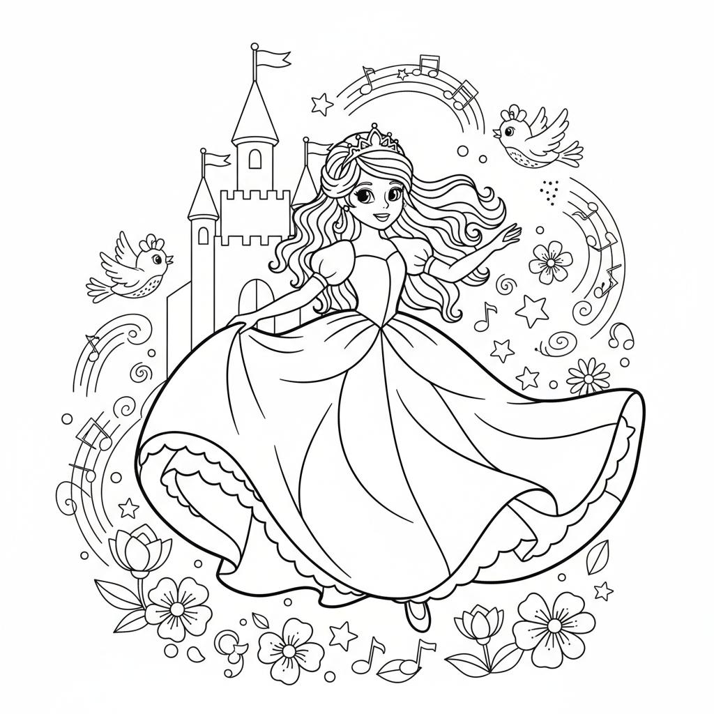 Coloriage princesse disney coloriage 5
