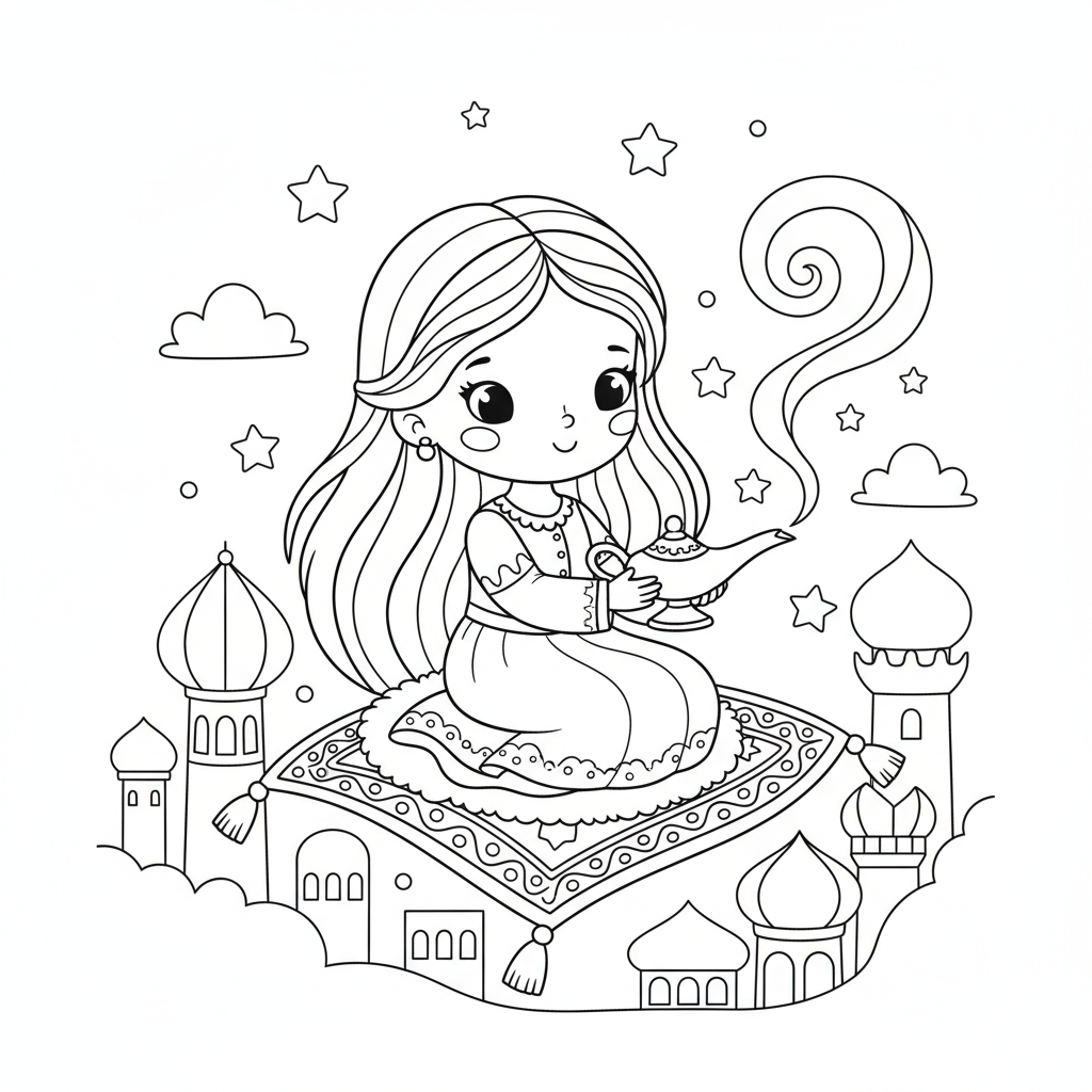 Coloriage princesse jasmine coloriage 1