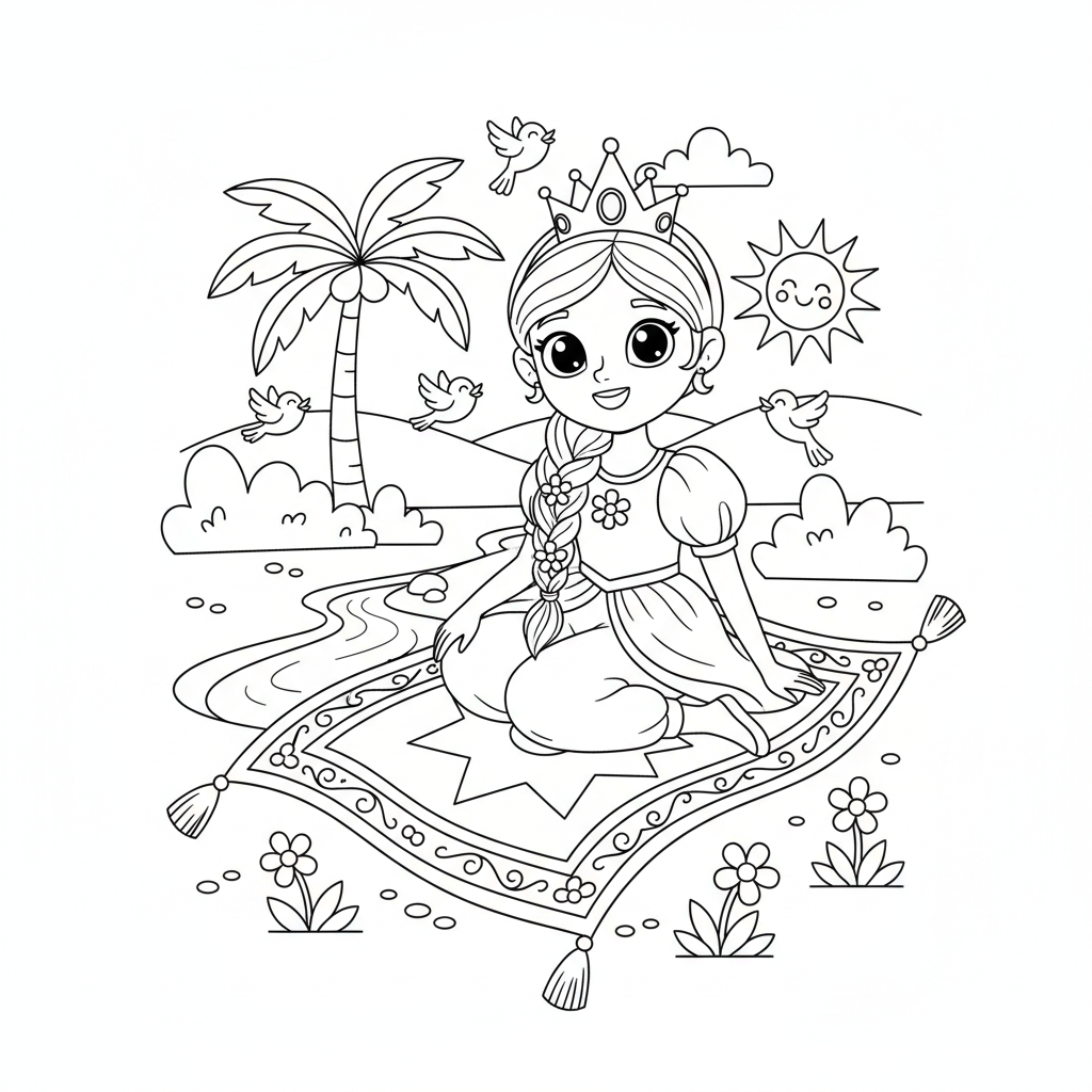 Coloriage princesse jasmine coloriage 3
