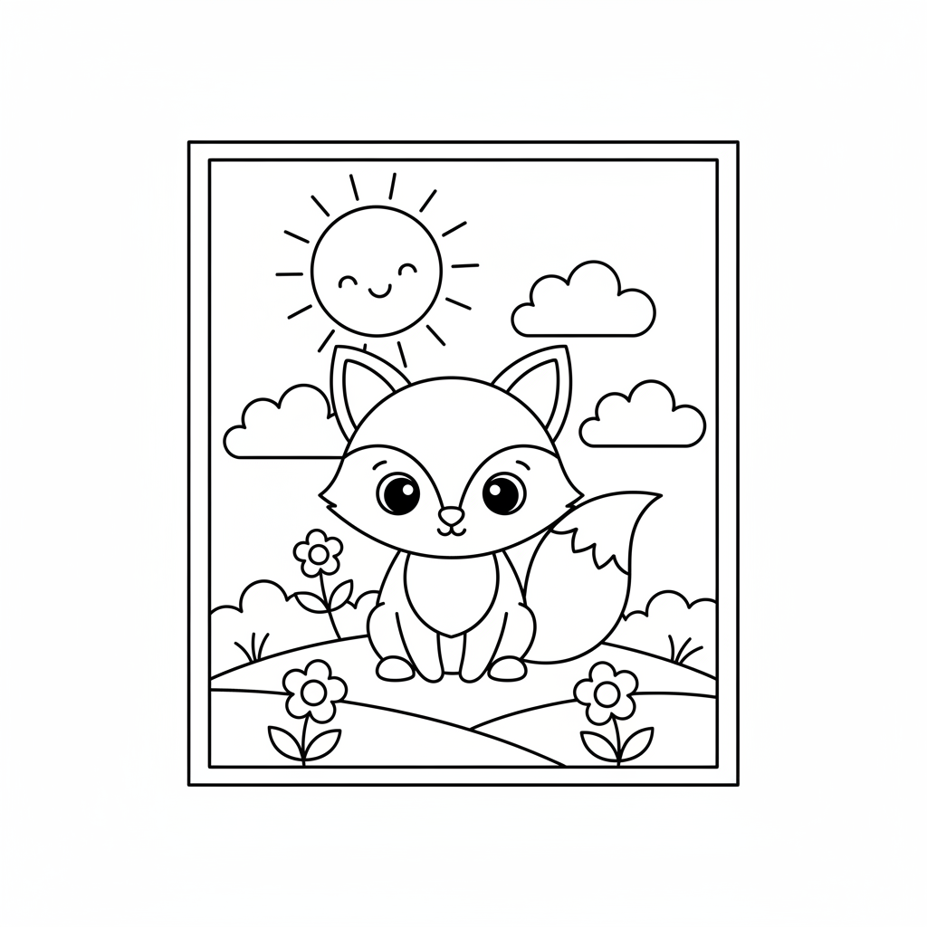 Coloriage renard coloriage