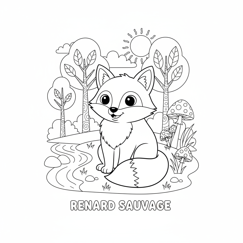 Coloriage renard dessin coloriage 3