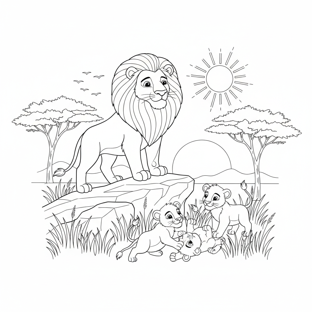 Coloriage roi lion coloriage 2