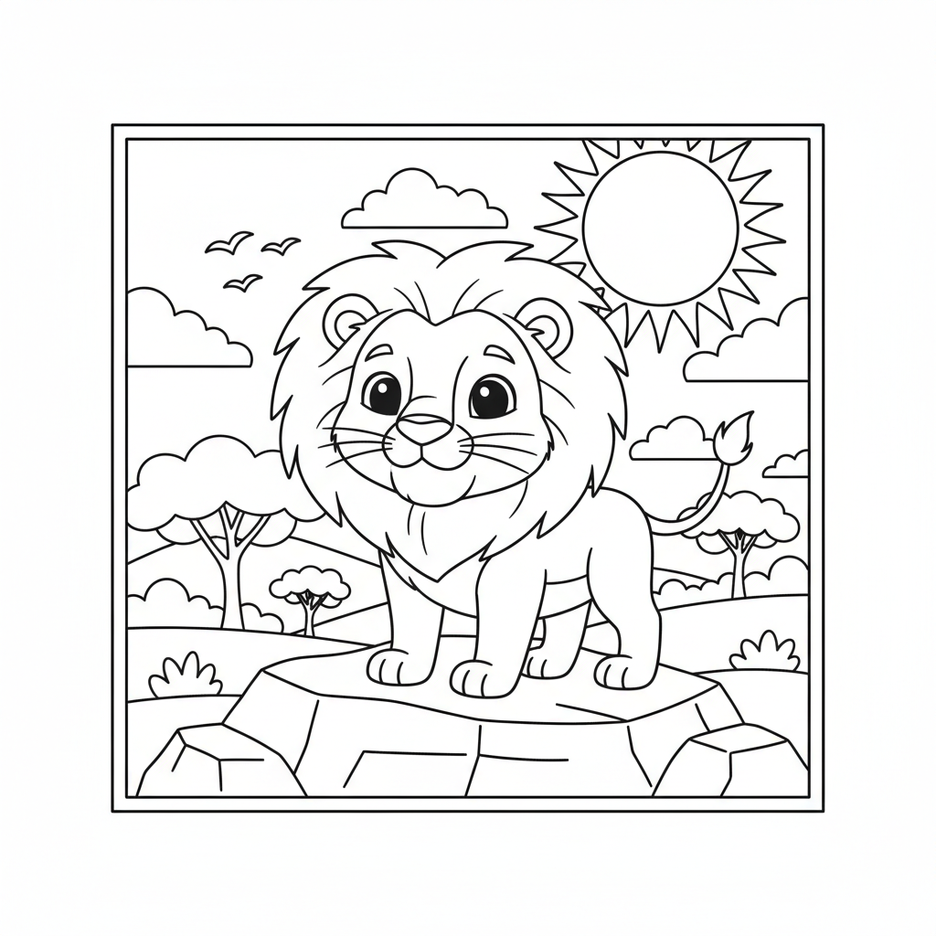 Coloriage roi lion coloriage 3