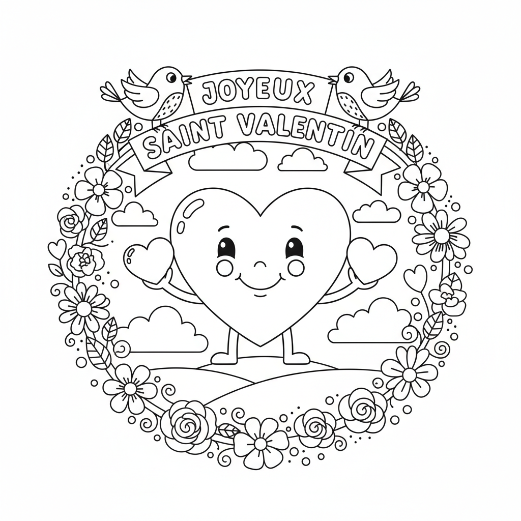 Coloriage saint valentin coloriage 3