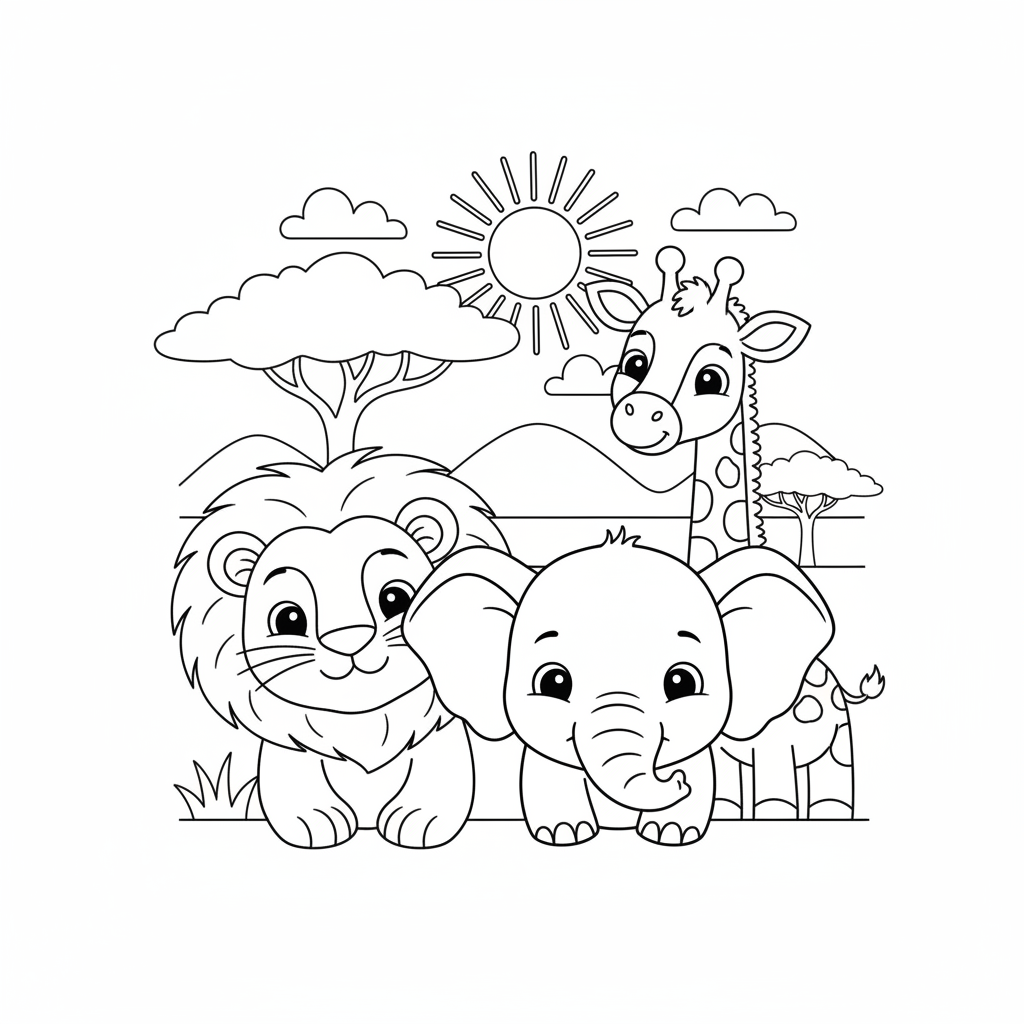 Coloriage savane coloriage 4