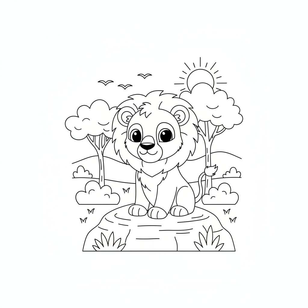 Coloriage simba coloriage 3