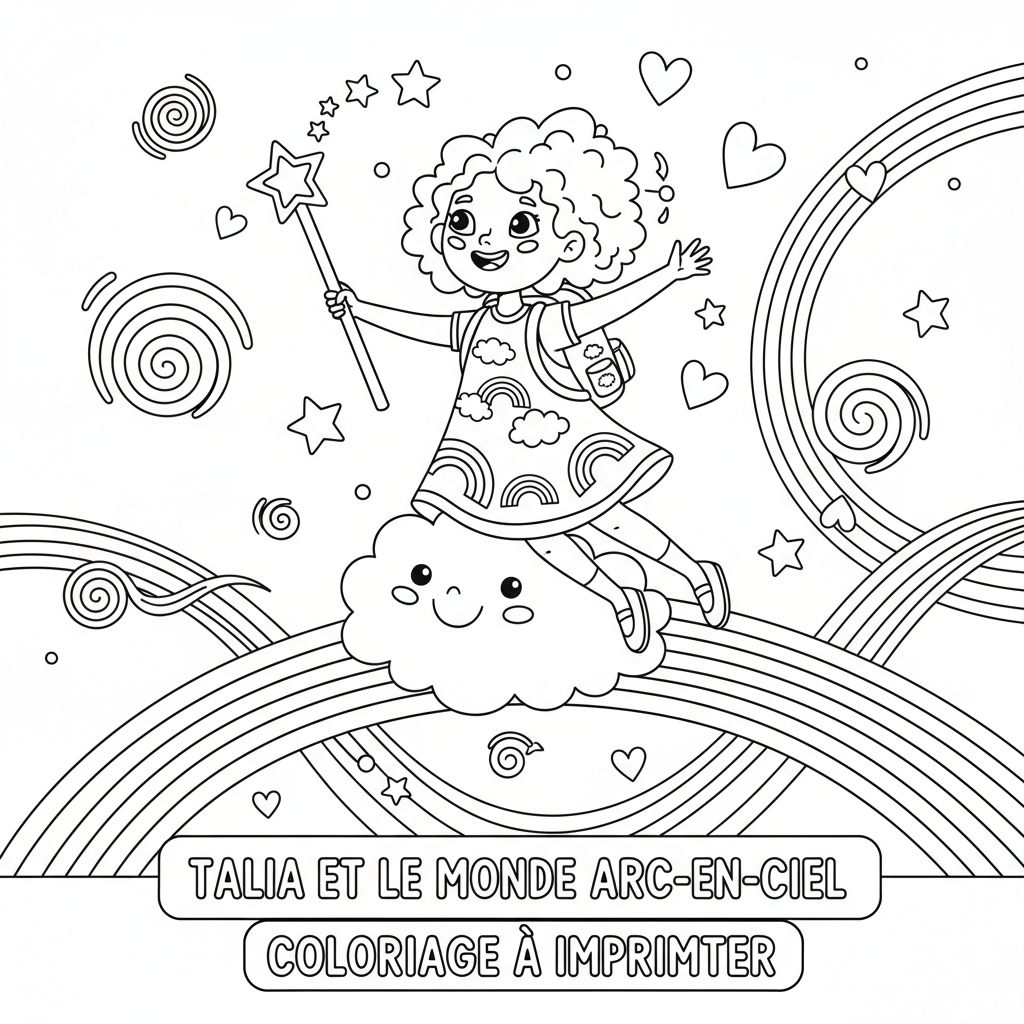 Coloriage talia et le monde arc en ciel coloriage à imprimer 5